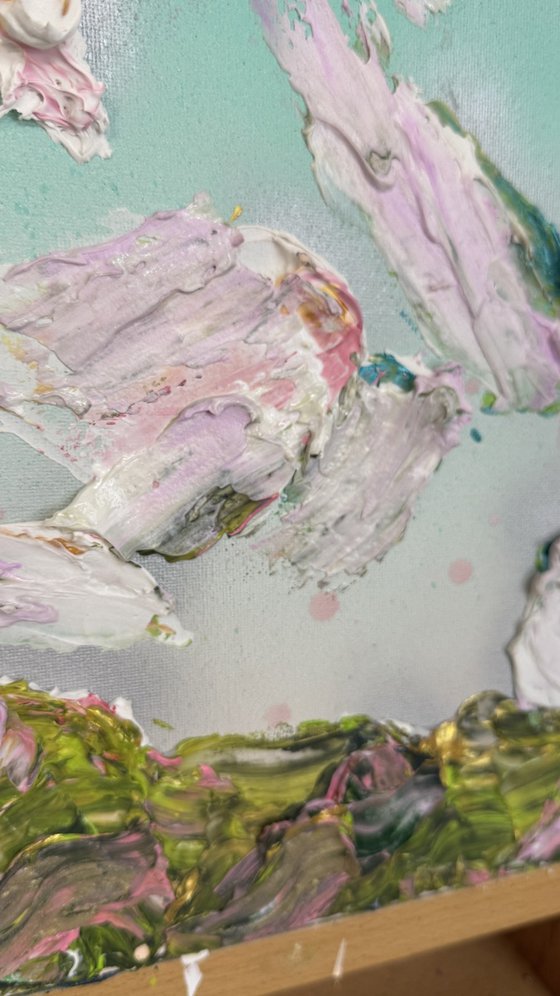 Impressionistic blue sky