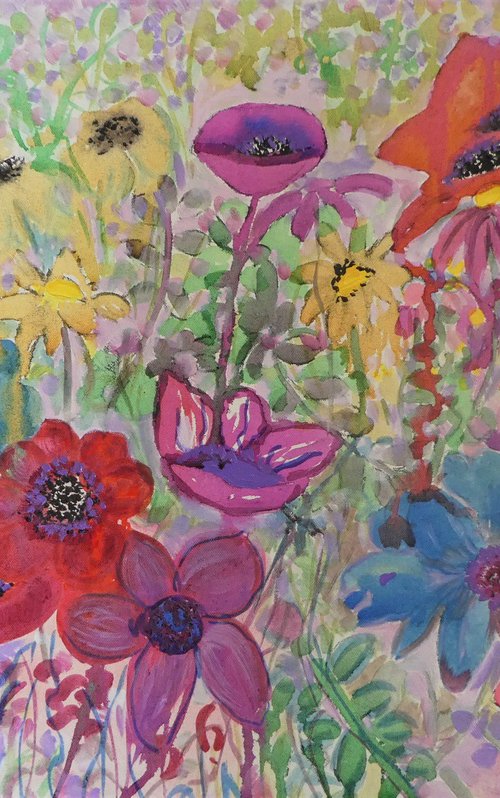 Poppies and Daisies by Lesley Blackburn