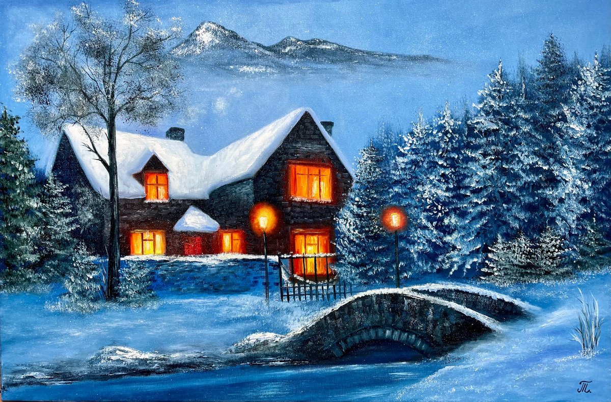 Magic winters house - landscape, moutains and dreams by Tanja Frost