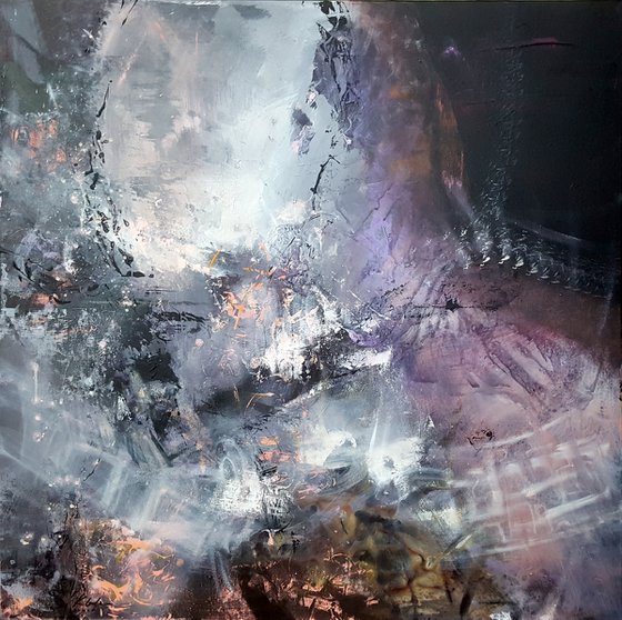 DARKSCAPE CREATOR ENERGY TRACES LARGE PAINTING BY O KLOSKA