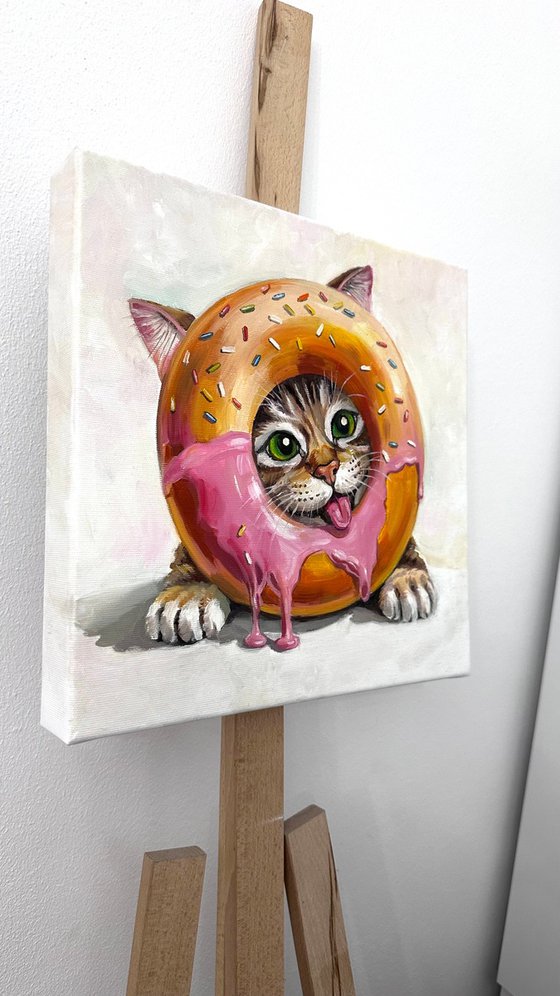 Cat in a Donut