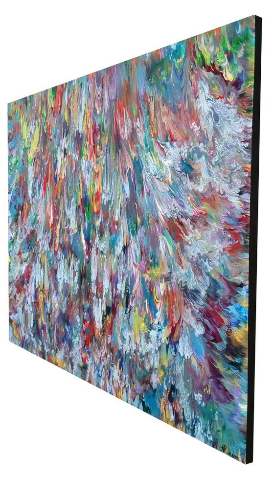 Tritons Revenge, Extra Large Abstract Painting, Oversized 60x48" Statement Piece