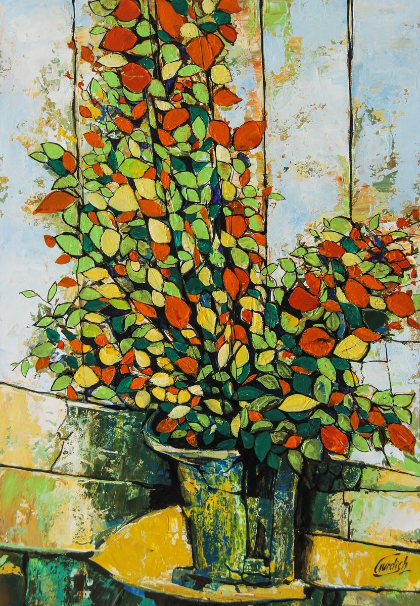 Abstract Still Life Acrylic Painting By Artist Gurdish Pannu, 18 X 26, Bundle Of Hope, Original Artwork