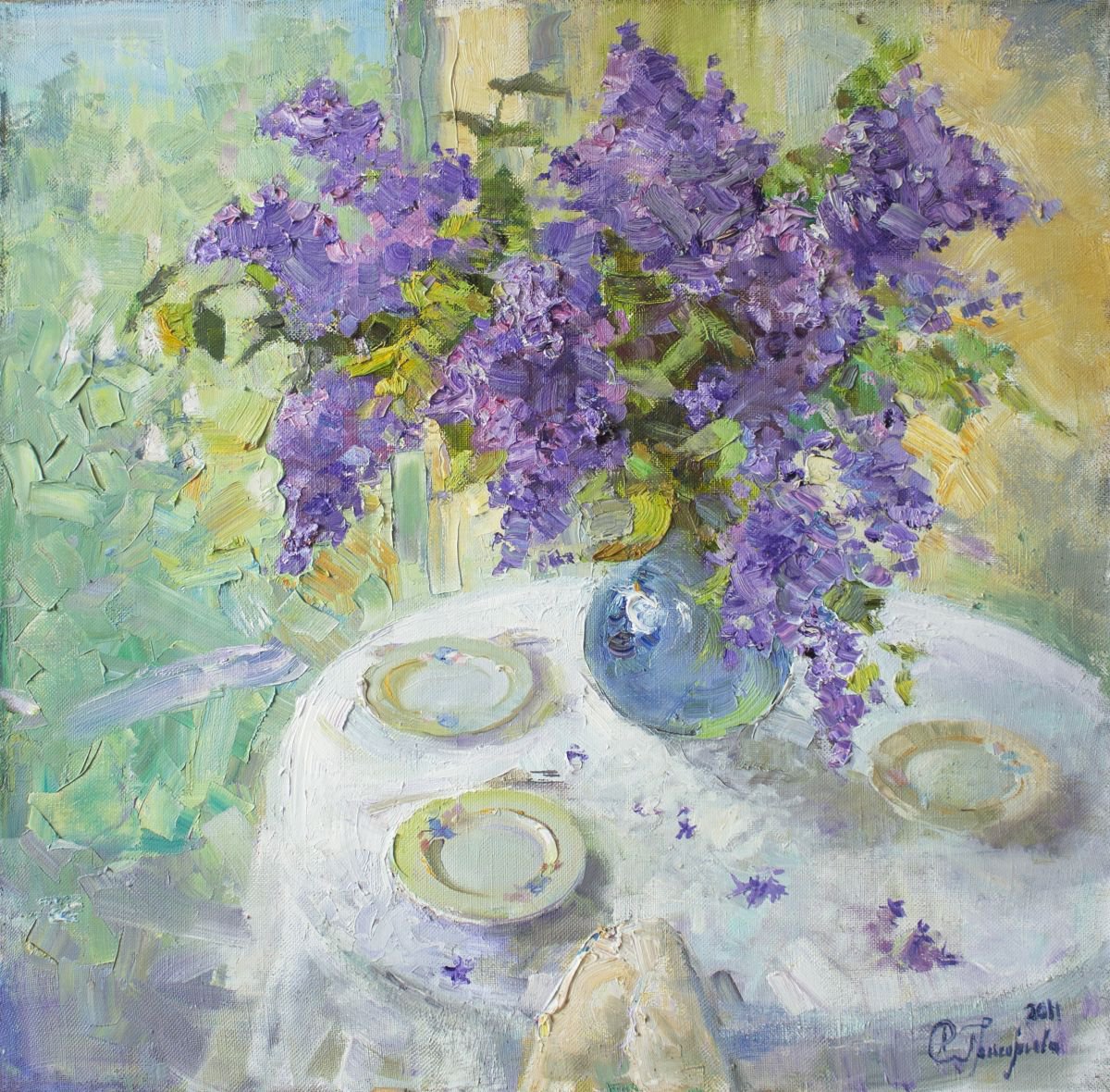 Lilacs in a Vase by Anastasiia Grygorieva