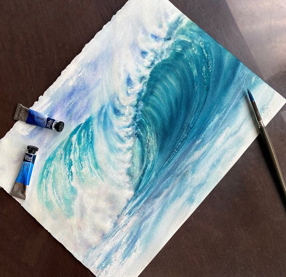 Turquoise sea wave