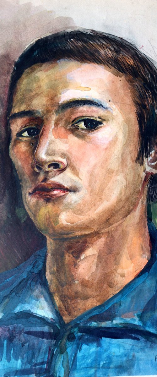 Self-portrait 1976 by Rakhmet Redzhepov