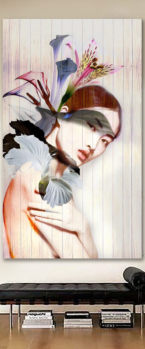 Bouquet of Flowers CANVAS Print / Series of Portraits 120 cm x 70 cm by Anna Sidi-Yacoub