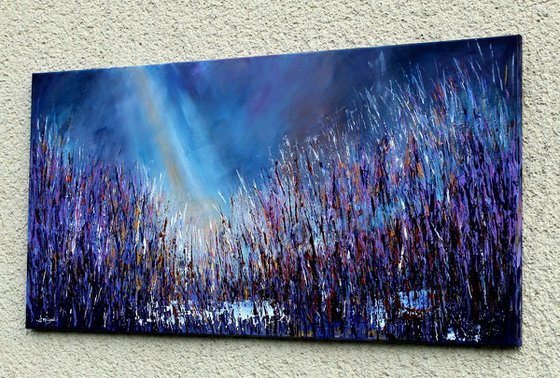 Beauty of Darkness #11 - Large 100 x 50 x 2 cm abstract landscape