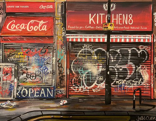 Shopfront - Original on canvas board by John Curtis