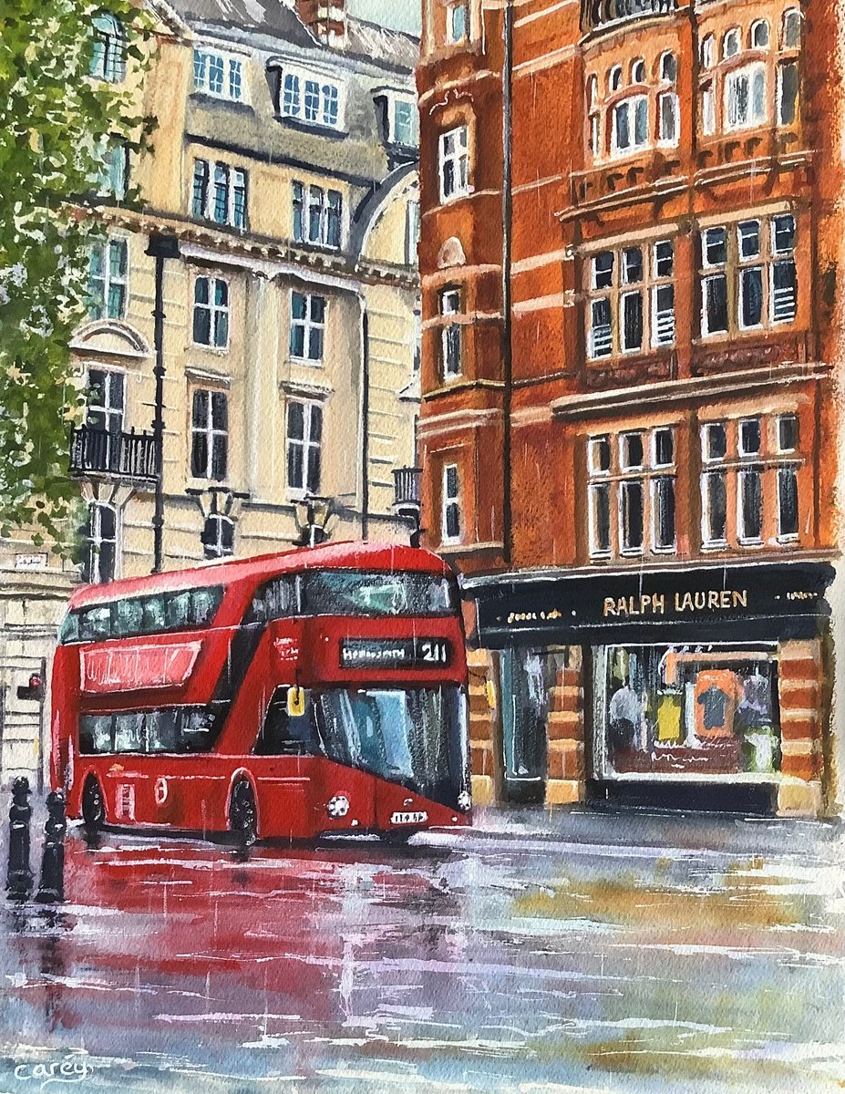 Impressionistic Cityscapes Watercolour By Darren Carey, 11 X 15, London Scene, Original Artwork