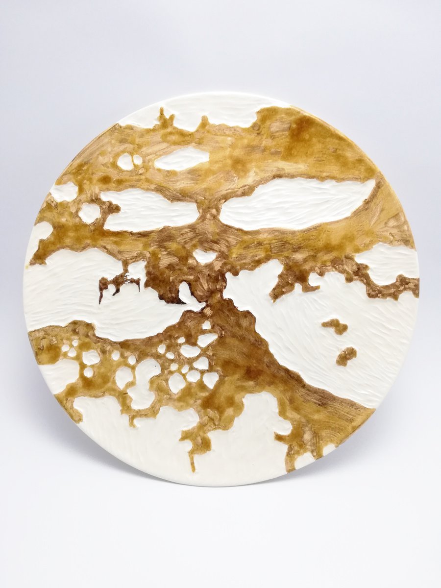 Organic Abstract Relief By Zlatina Krusteva, 10 X 10", "Spirit & Will", Original Artwork