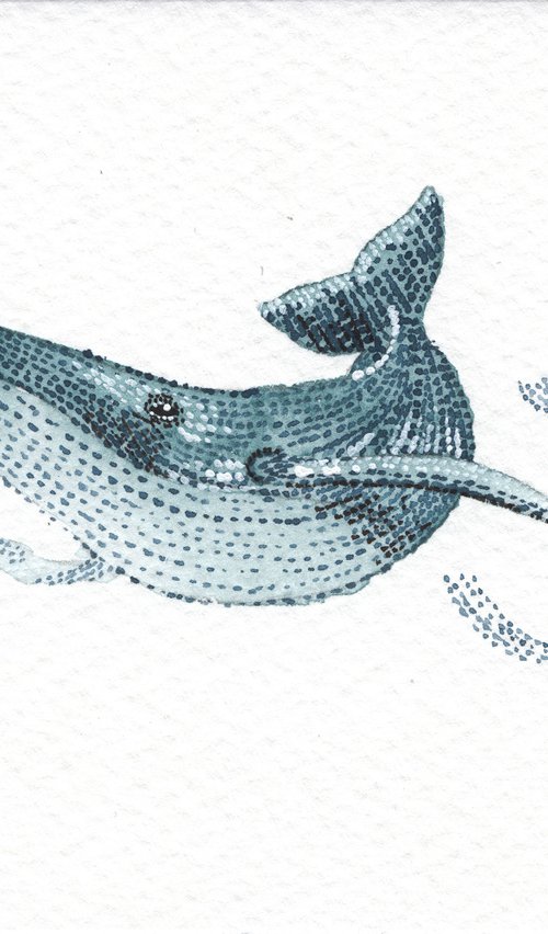 Original Humpback Whale 4.1 x 5.8 inch by Kelsey Emblow