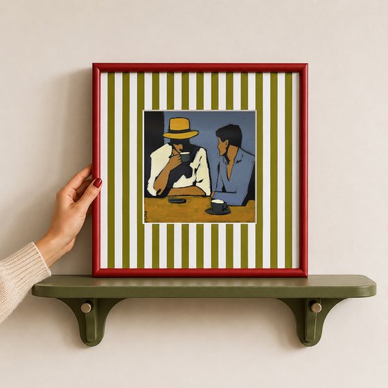 Painting "2 Men Drinking Coffee"