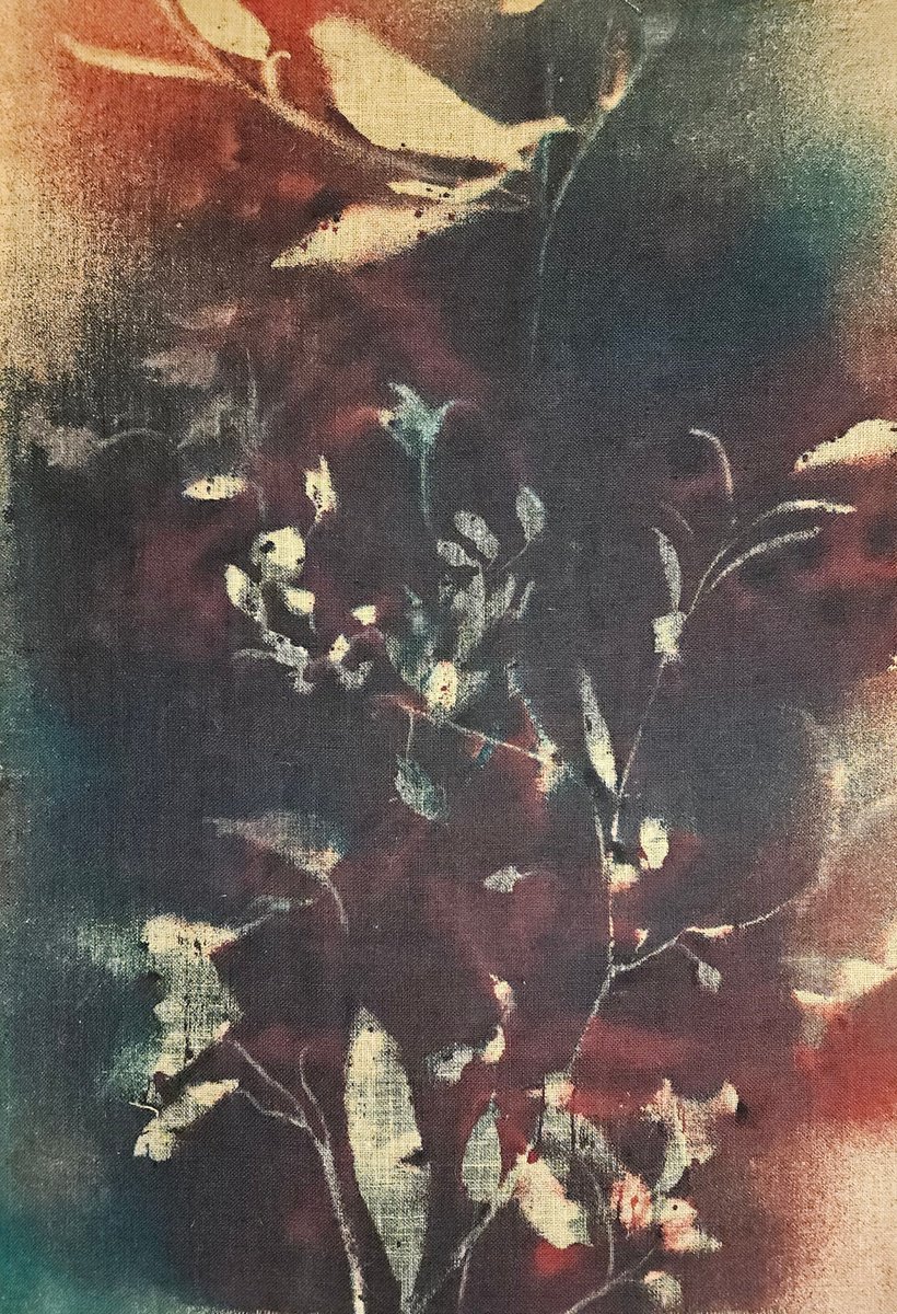 Surrealistic Botanical Acrylic Painting By Stefano Mazzolini, 39 X 59", Rf6768 Double-Sided, Original Artwork