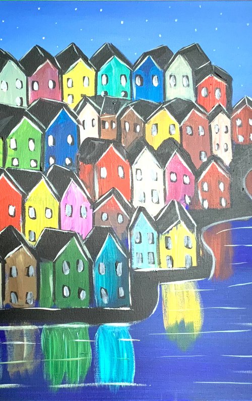 Colourful Rainbow Houses by Aisha Haider