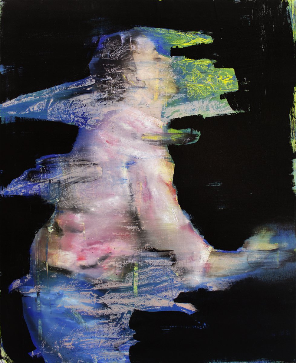 Expressive Portrait Oil Painting By Milos Hronec, 25 X 31", Reverie, Original Artwork