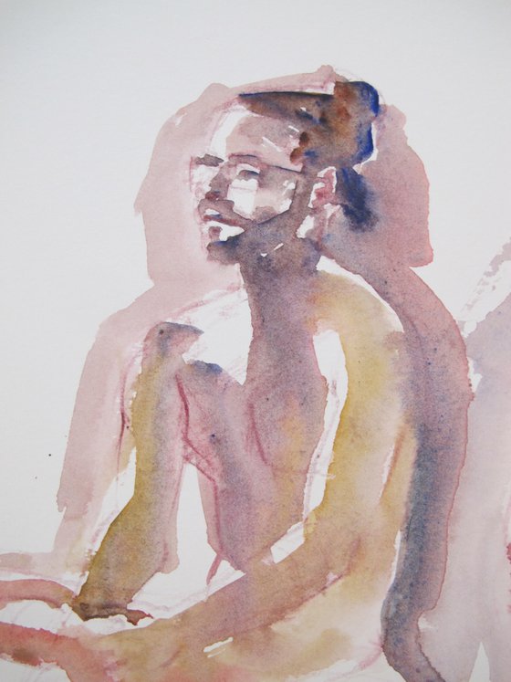 Standing/seated male nude