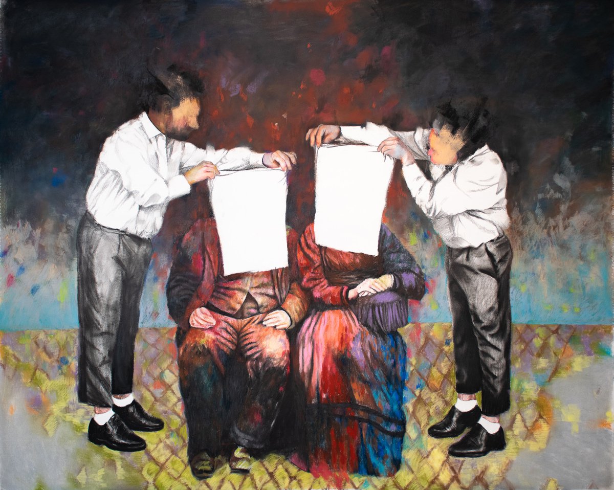 Surrealistic Portrait Pastel Drawing By Dan Laurentiu Arcus, 59 X 47, Contemporary History, Original Artwork