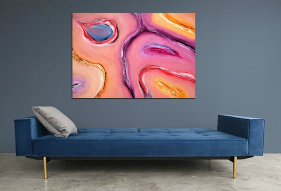 Osmosis, 100x70 cm, LARGE XL, original abstract painting, oil on canvas
