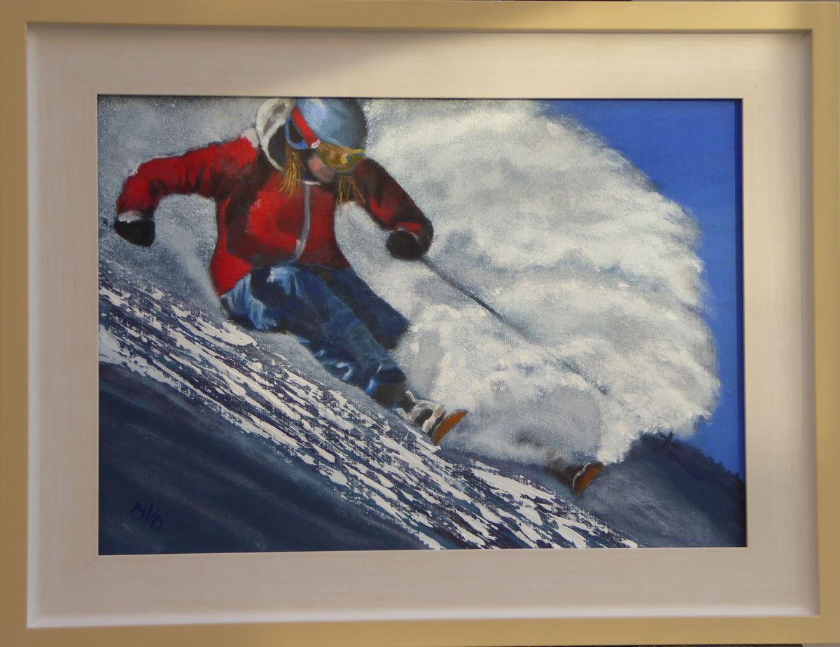 Having Fun Skiing by Mike Dudfield