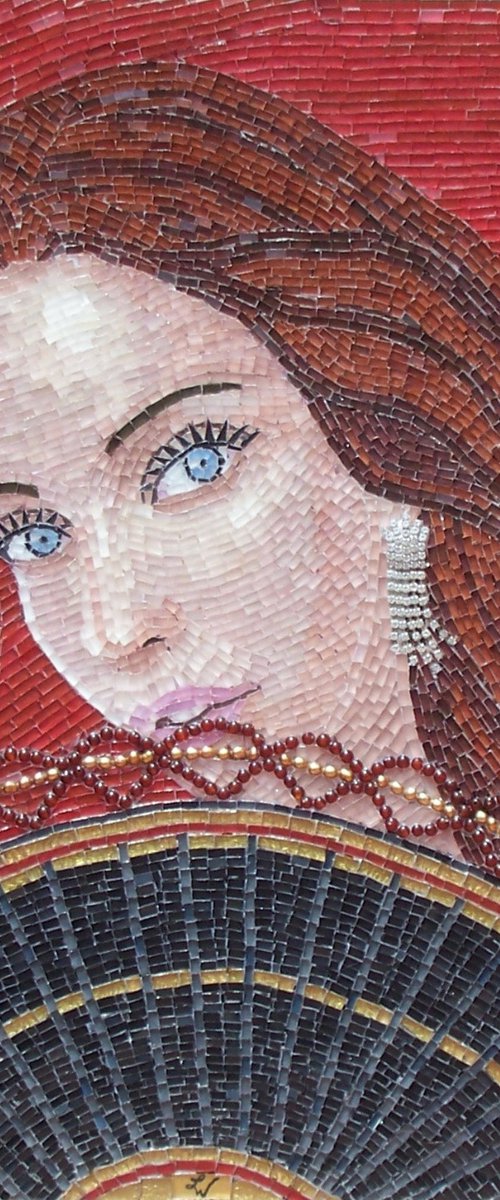 The Look -  mosaic woman portrait art by Liza Wheeler
