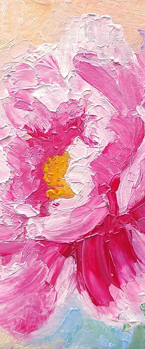 Pink Peony miniature by Yulia Berseneva