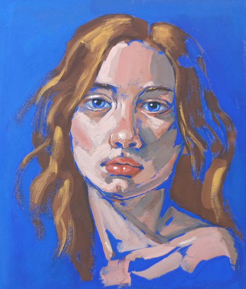 Abstract woman portrait. Digital art. 60x70cm/23.6x27.5in by Tatiana Myreeva