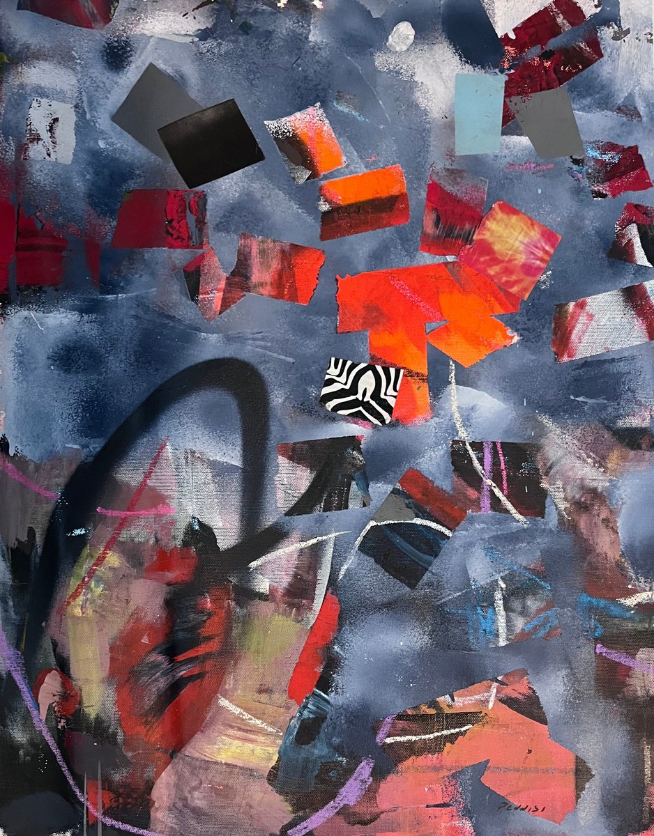 Organic Abstract Acrylic Painting By Steve Pennisi, 24 X 36", Milleu, Original Artwork