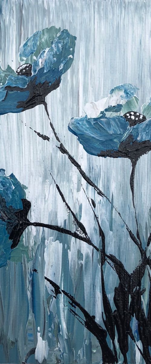 Blue Poppies in a frame Nr1 by Marja Brown