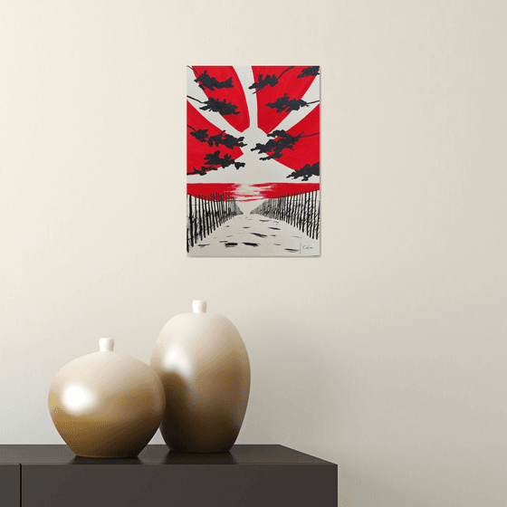 Red sun at Sainte-Marine