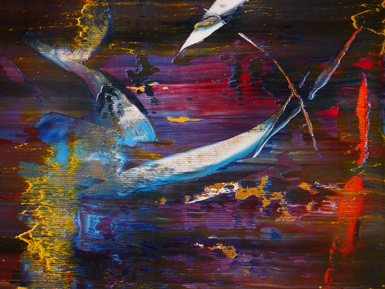 "Endangered species" - Original abstract painting Canvas oil artwork Modern art