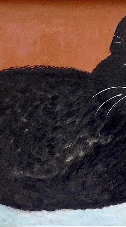 Black Cat on the Chest of Drawers by Eleanor Gabriel