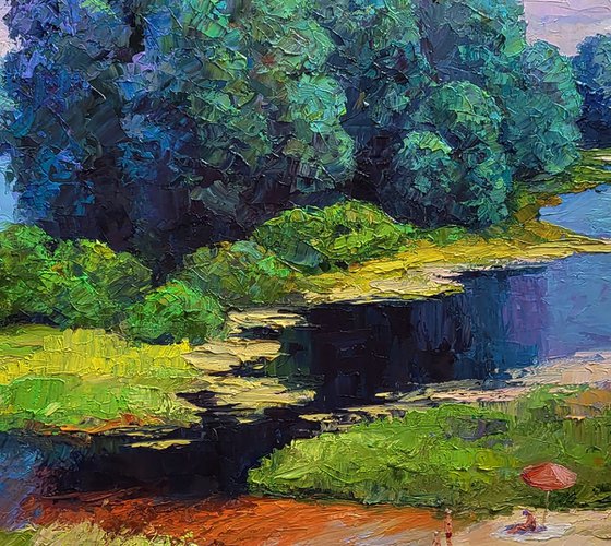 Relaxation on the River Beach