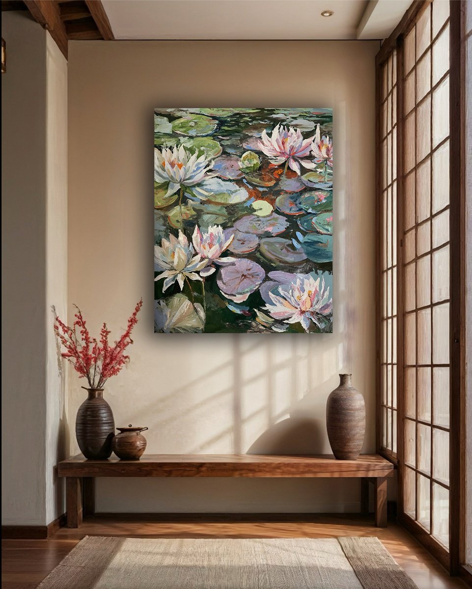 Echoes Of Water Lilies. By Vita Schagen, 31 X 39, Artwork For Sale On Artfinder