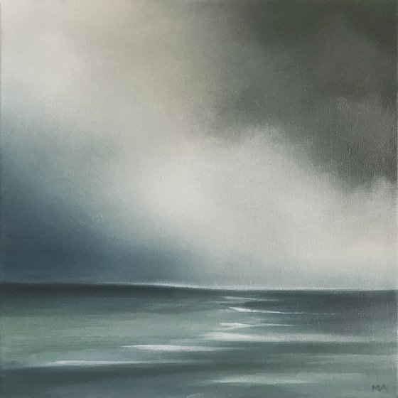 Touch Across The Ocean - Original Seascape Oil Painting on Stretched Canvas