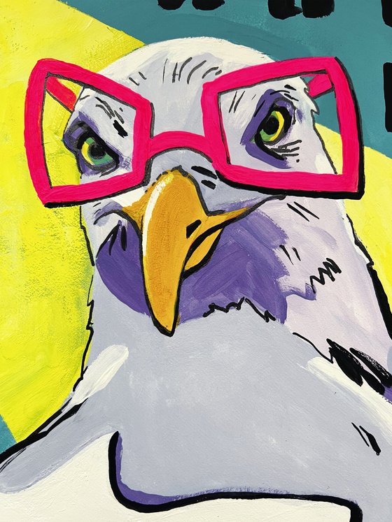 Seagull with glasses