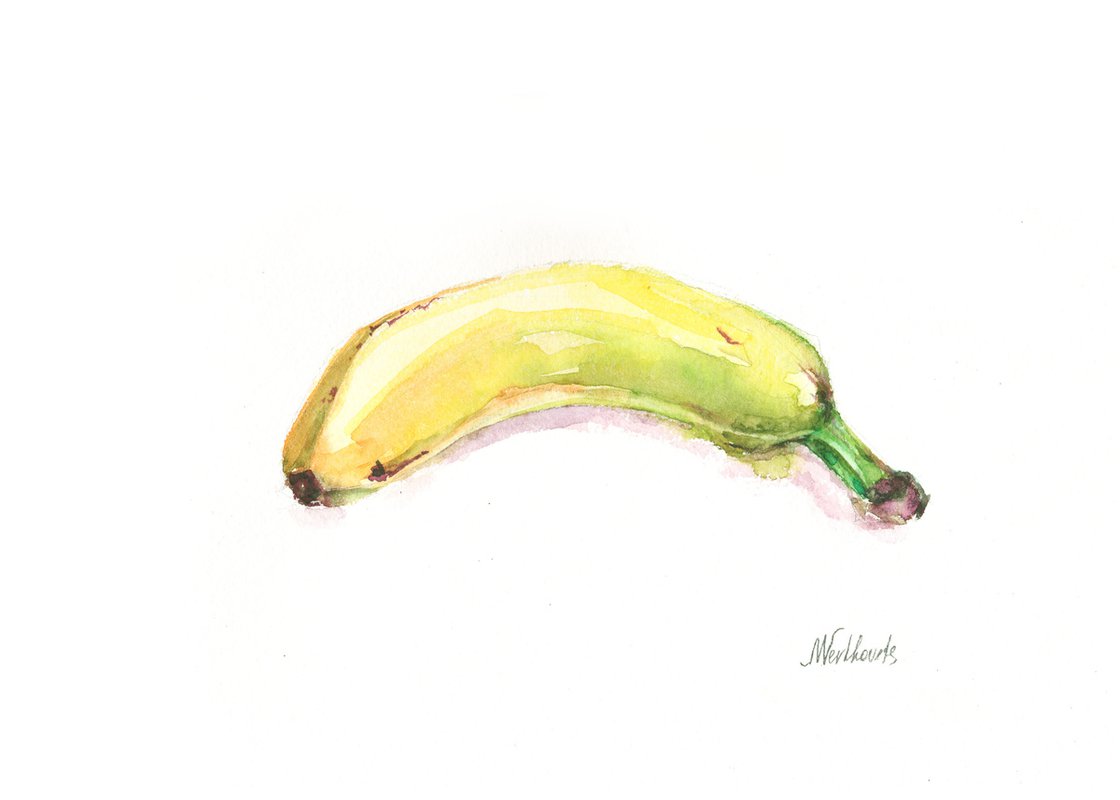 How to Paint a Simple Watercolor Banana Still Life — The Last