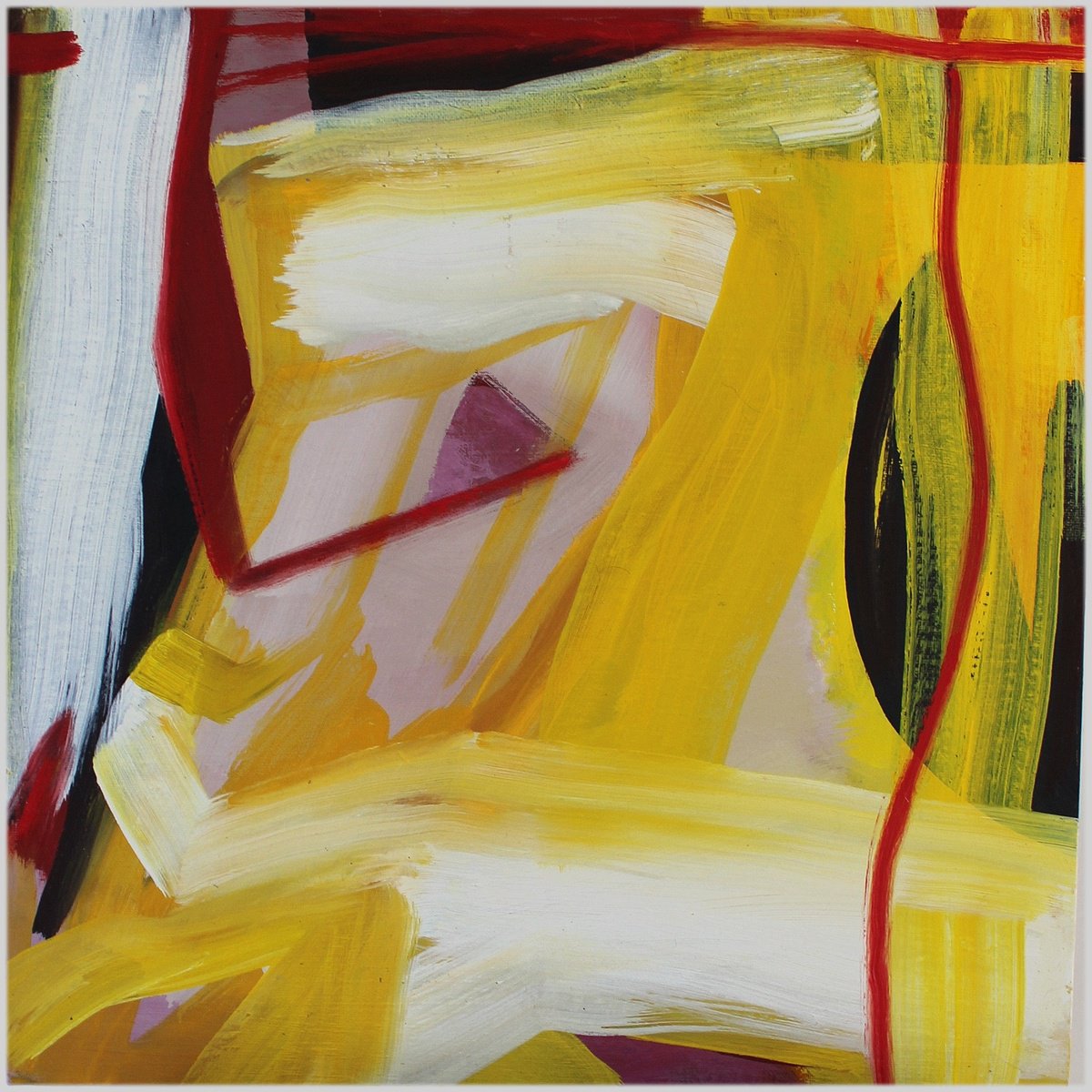 Expressive Abstract Oil Painting By Victorine Follana, 17 X 17", Ble D