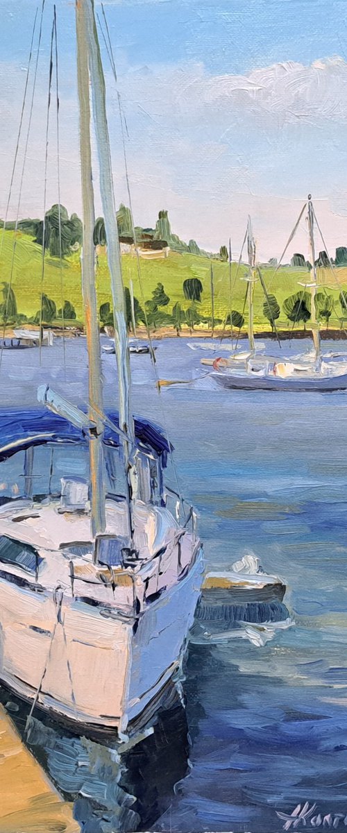 White boat, plein air (12x16") by Alexander Koltakov