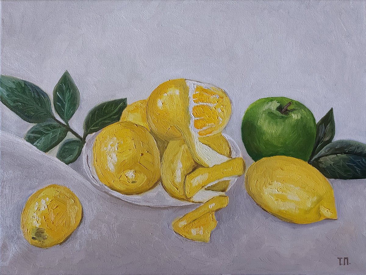 Lemons and apple by Tatiana Popova