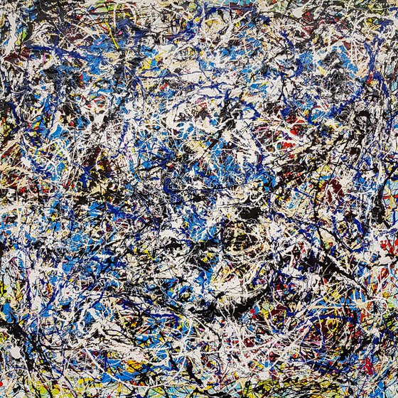 Tendaro N-7 (H)132x(W)132 cm. Similar to a Jackson Pollock