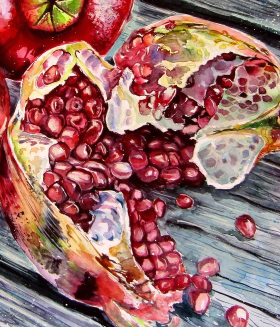 Pomegranate still life