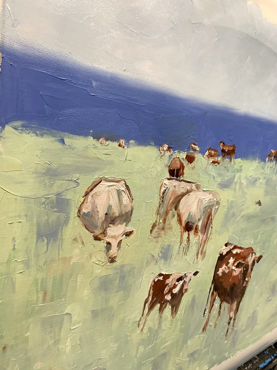 Landscape with cows.