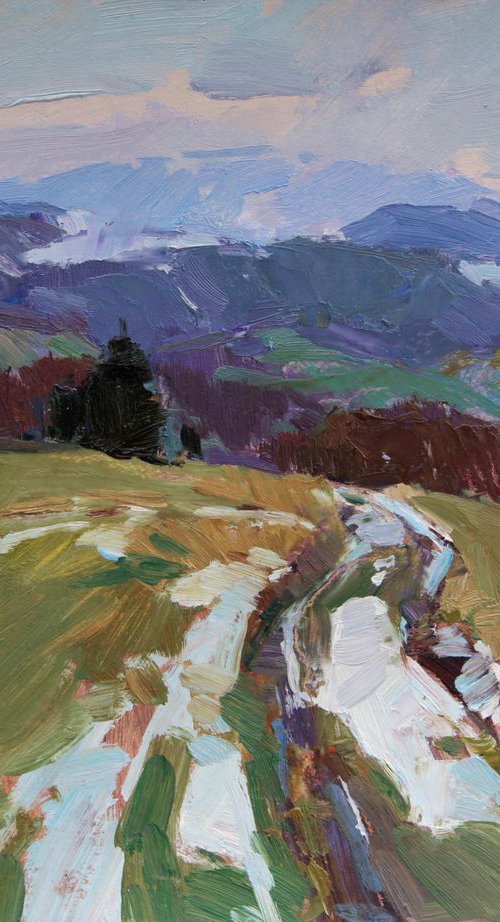 The first snow on the mountain pass by Aleksandr  Kryushyn