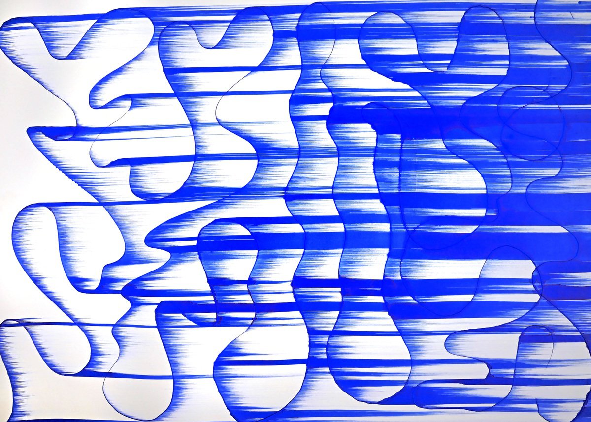 Abstract Ink Drawing , Free Breeze By Sumit Mehndiratta, 30 X 22, Artwork For Sale On Artfinder