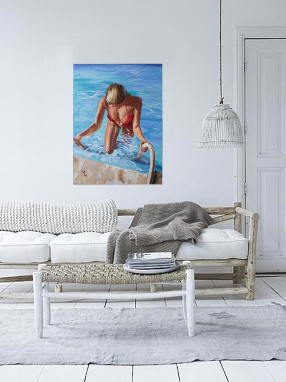 " SUMMER POOL TIME in BLUE "