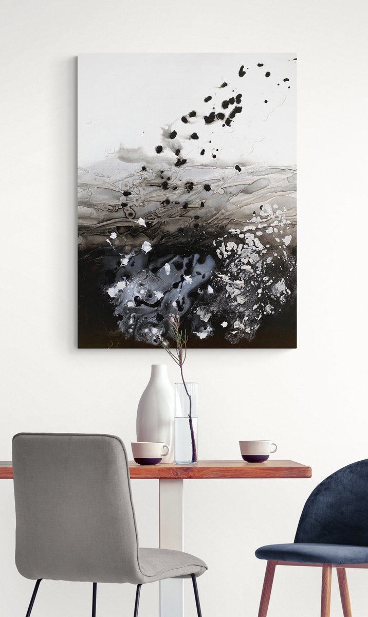 Abstract Painting By Cristina Dalla Valentina, 24 X 31, Near Light /5, Original Artwork