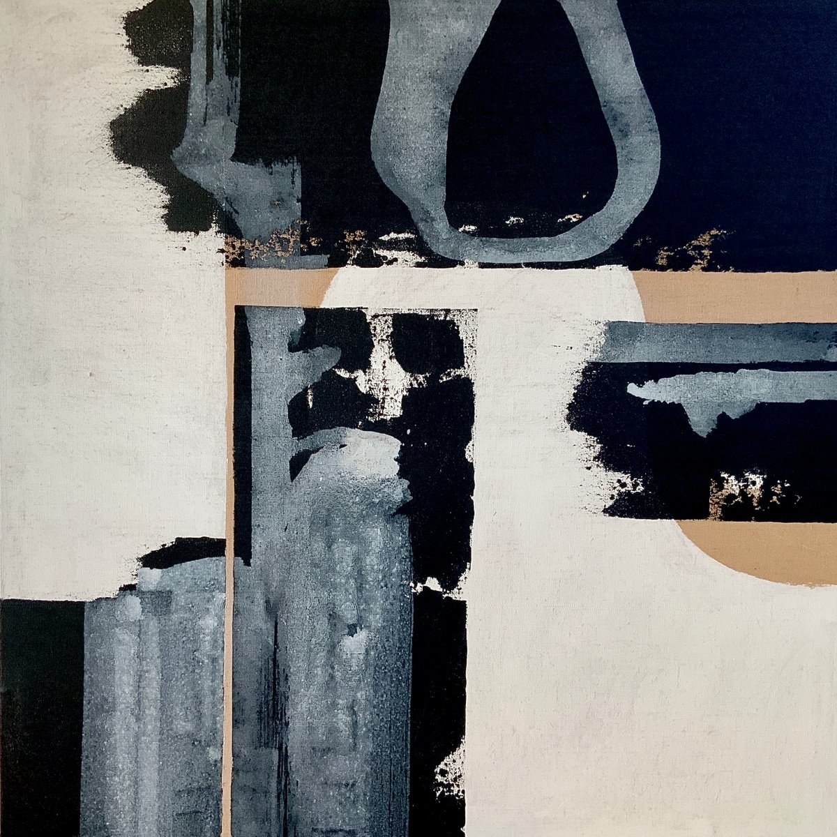 Abstraction No. 2022 black & white XXL by Anita Kaufmann