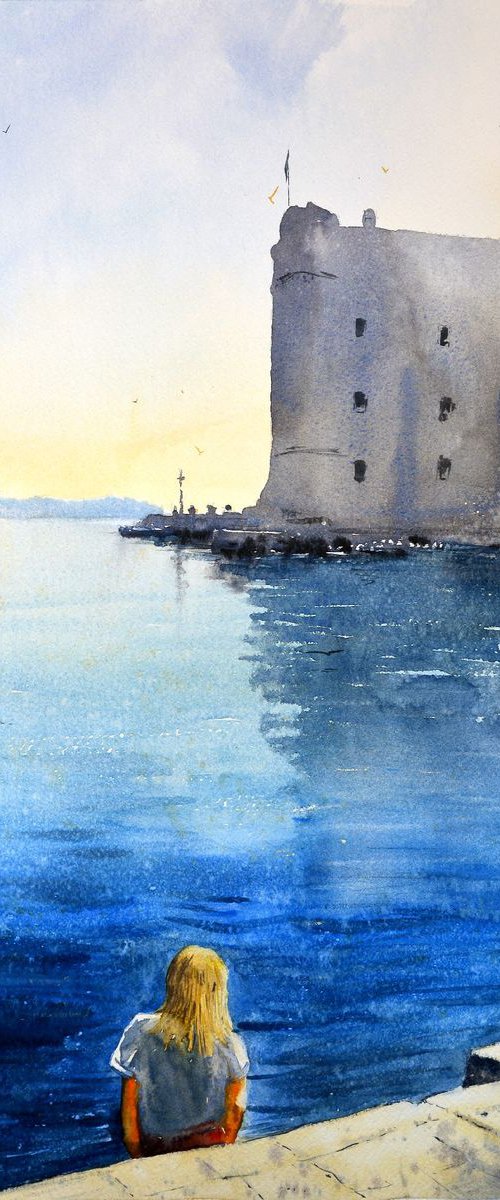 Sirena iz Dubrovnika_36x54_2019 by Nenad Kojić watercolorist