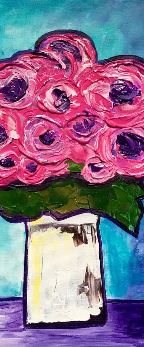 BOUQUET OF Pink  Roses by Olga Koval